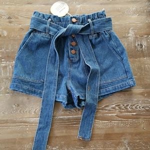 Cute denim paper bag shorts size small
